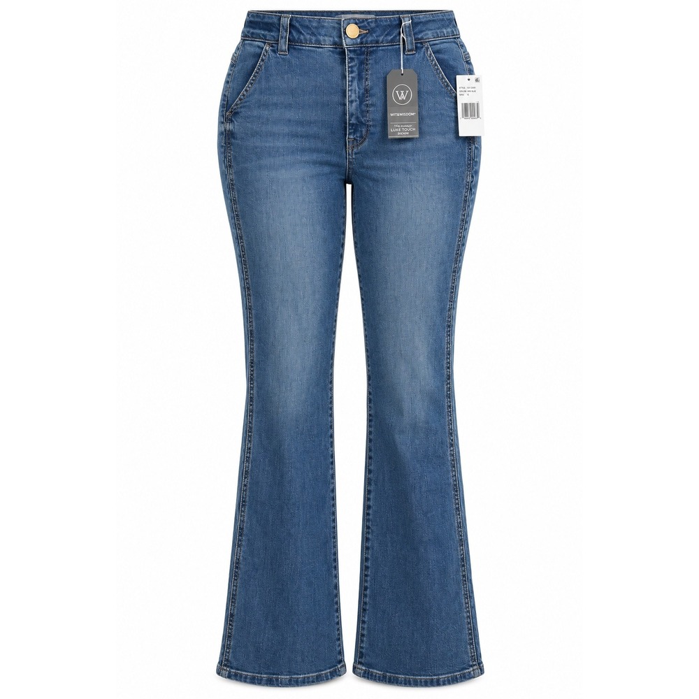 Wit & Wisdom Skyrise Double Side Seam Trouser Bootcut Jeans Mid Blue 12 NWT